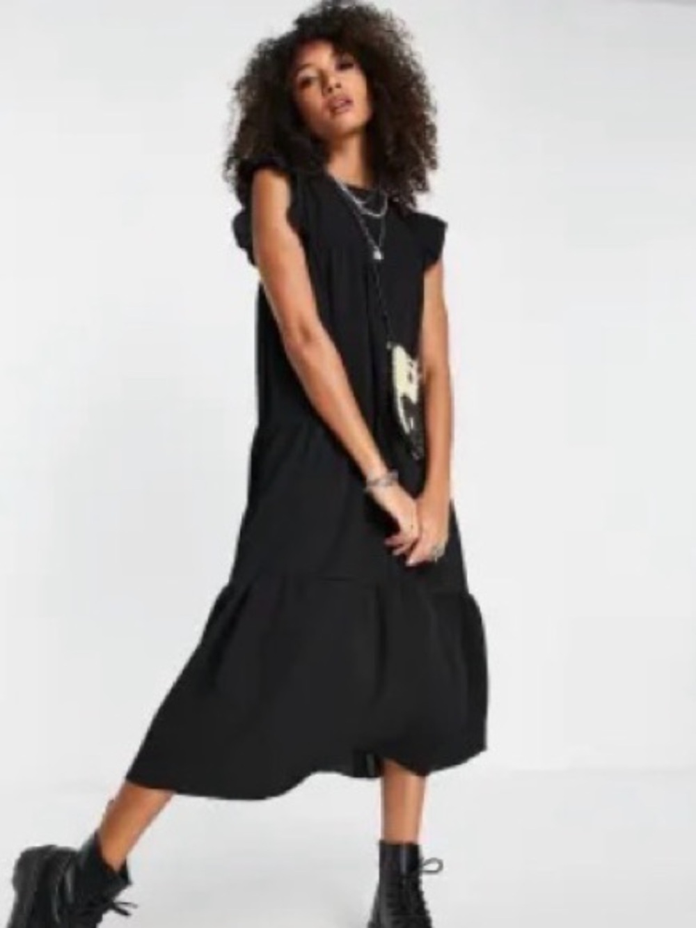 ASOS Frill Sleeve Midi Dress - Effortless Everyday Style